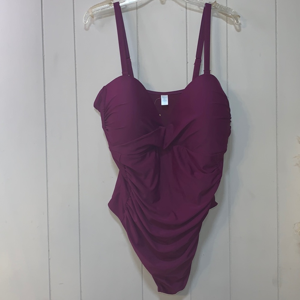 PRICE DROP BNWT Purple RUCHED ONE PIECE-20W